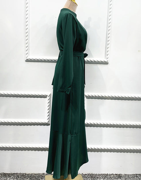 Ruffled Abaya with Belt for Women in Dubai and America